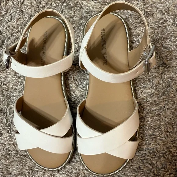 White Strappy Sandals for little girls (Tucker + Tate) - Picture 2 of 8